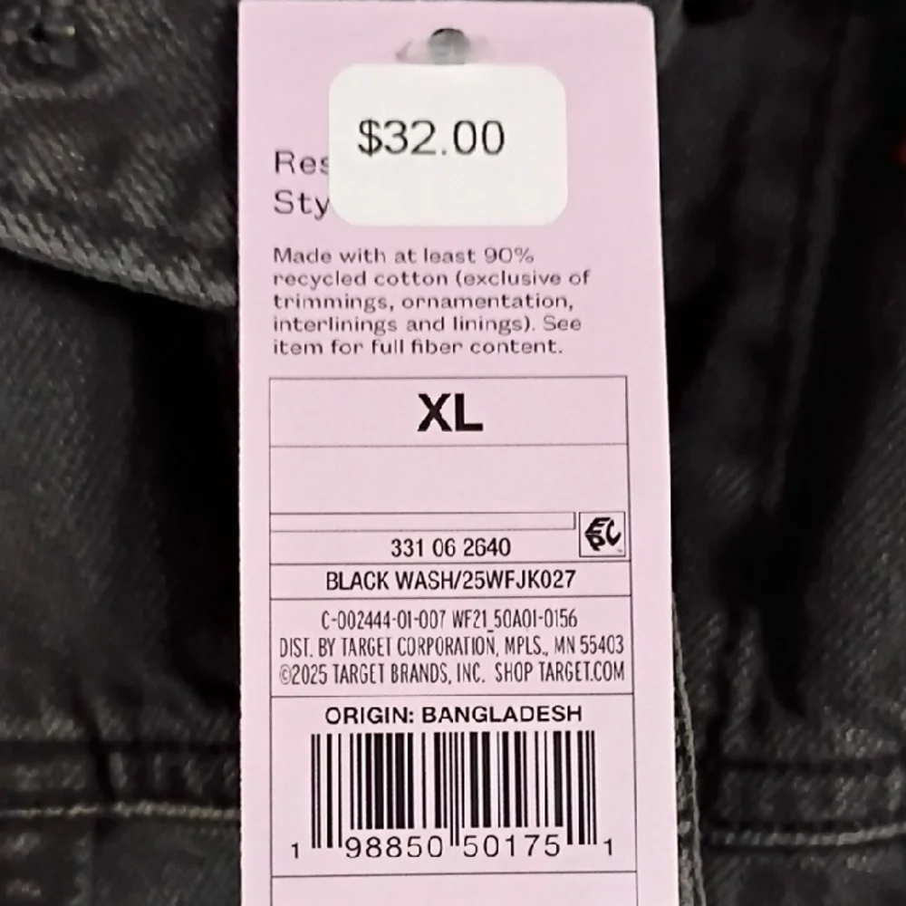 Wild Fable Black Jean Jacket with Red Floral Embroidery - Picture 5 of 7